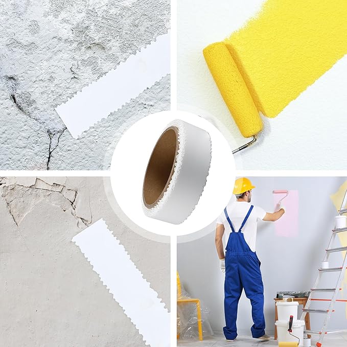 Self Adhesive Crack Repair Tape Drywall Joint Tape Patch Wall Seam Patch Heavy Duty Smooth Roll for Concrete Repair, White(1.25'' X 50')