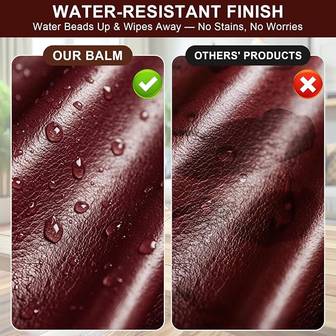 STARTSO WORLD 200Ml Leather Recoloring Balm with 100ML Leather Conditioner, Maroon Leather Repair Kit for Furniture, Leather Dye, Leather Scratch Repair, Leather Couch Paint