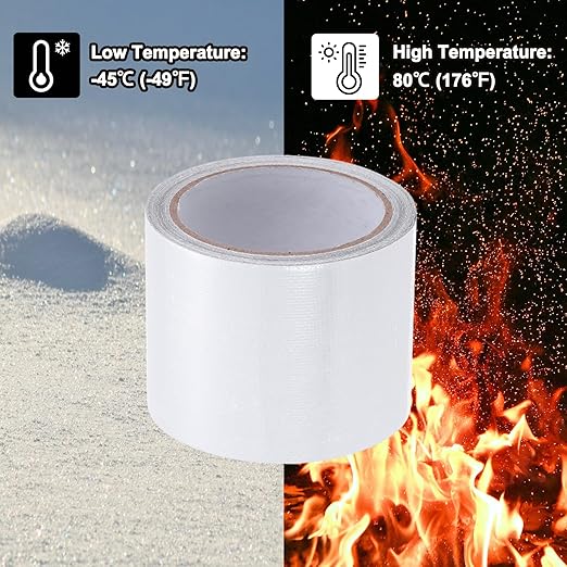 PATIKIL Awning Repair Tape 3-1/8" x 26ft Waterproof Canvas Tape High Adhesive Tear Repair Patch Kit for PVC Tarpaulin Tent Awning Fabric RV Sail Boat Cover, White
