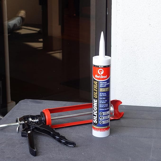 Red Devil 078060 Silicone Ultra 100% RTV Silicone Sealant, 10.1 oz., Black, 1 Pack