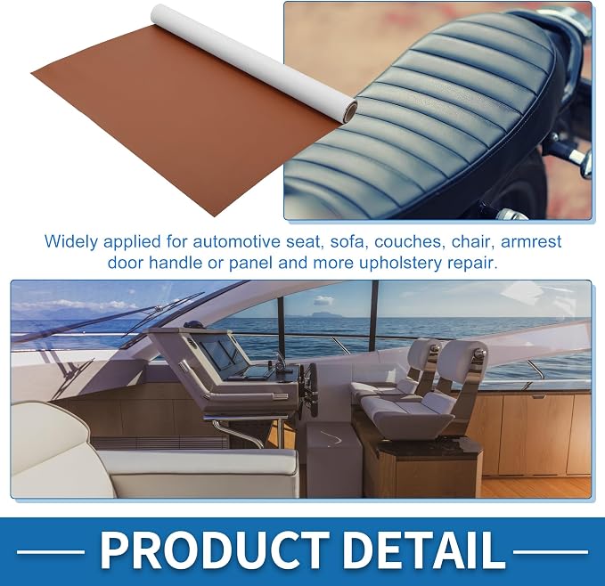 Self Adhesive Leather Repair Patch Strong Stickiness 30"x16" Leather Repair Tape PU Leather Brown 1 Pcs