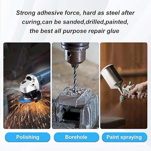 Heavy Duty Metal Glue | Muffler & Metal Repair Kit, Waterproof High Temperature Resistant Liquid Weld, Bonds Metals, Plastics, Aluminum, Stainless Steel, Ceramics, Fiberglass