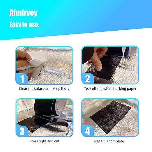 Black Heavy Duty Fabric Repair Tape,Waterproof Tent Repair Tape for Fabric, Awning, RV Roof, Underbelly, Tarp, Tent,UVproof,Multipurpose Leather Patch Repair Kit,3 Inch x 33 FT,1 Roll
