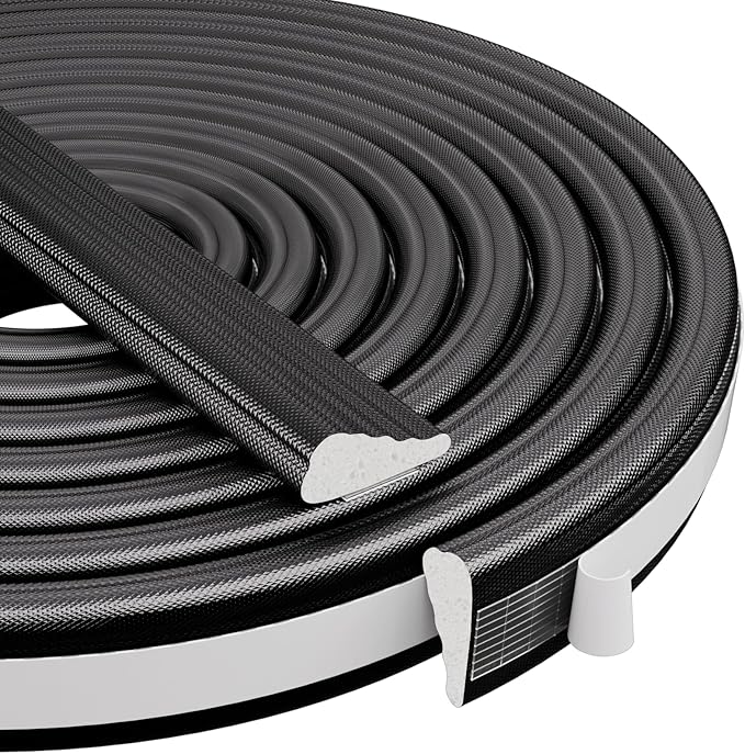 KNEELISA 196” Wedge-Shape Foam Window Weather Stripping Door Seal Strip,Soundproofing Frame Insulation Tape for Exterior Front Door,Noise Cancelling Window Inserts,Door Gap Filler Light Blocker,Black