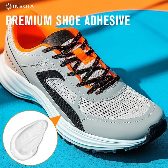 INSOIA Shoe Glue Sole Repair Kit, Heavy Duty Shoe Adhesive, Waterproof, Flexible, Clear-Drying for Sneakers, Boots, Leather, Rubber, Canvas and More - Dries Within 24 Hrs