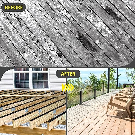 Joist Tape for Decking 2'' X 50', 10 Rolls Weather Resistance Butyl Tape, Waterproof and Anti-Corrosion, Self-Adhesive for Wood Joists Decks Beams Roof Rv