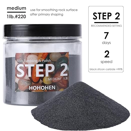 4 Pounds Rock Tumbler Grit Kit Abrasive Media Rocks Tumbling Grit and Polish Refill Stone Polishing Silicon Carbide & Aluminum Oxide Fit for Any Rock Polisher