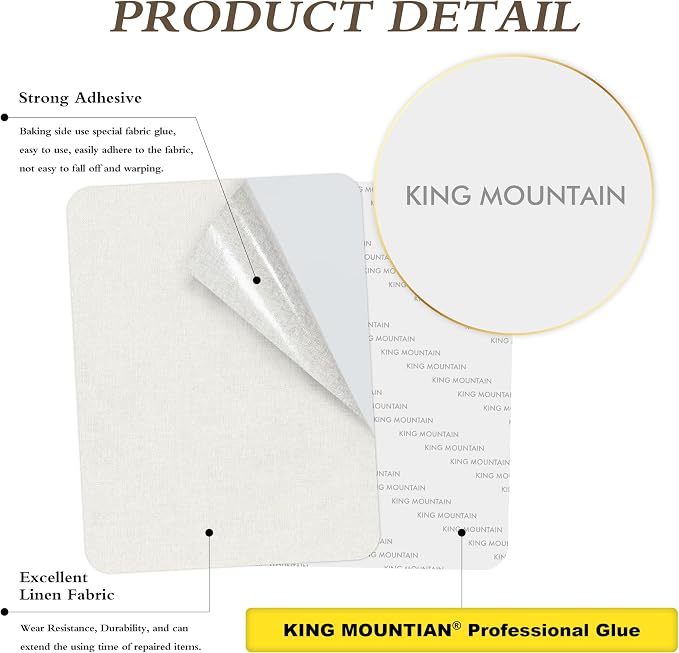 Fine Linen Repair Patches, Self-Adhesive Linen Fabric Patches, 12X40 inch Extra Size, Multi Color, Can be Used for Linen Sofa Repair (12" x 40", Off White)