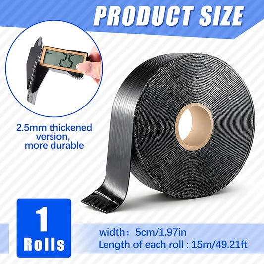 Fabbay 1 Roll 1.97 Inch Asphalt Crack Filler Tape Asphalt Tape for Driveway Repair Joint and Crack Sealer for Tarmac Parking Lot Roof Cement Road, 50 Feet Each Roll