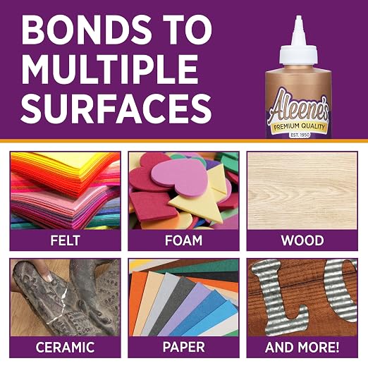 Aleene's All Purpose Tacky Glue, 8-Ounce, Clear (15599) | All-Purpose Craft Adhesive, Strong Clear-Drying Glue for Wood, Paper, Ceramic, Foam & DIY Projects