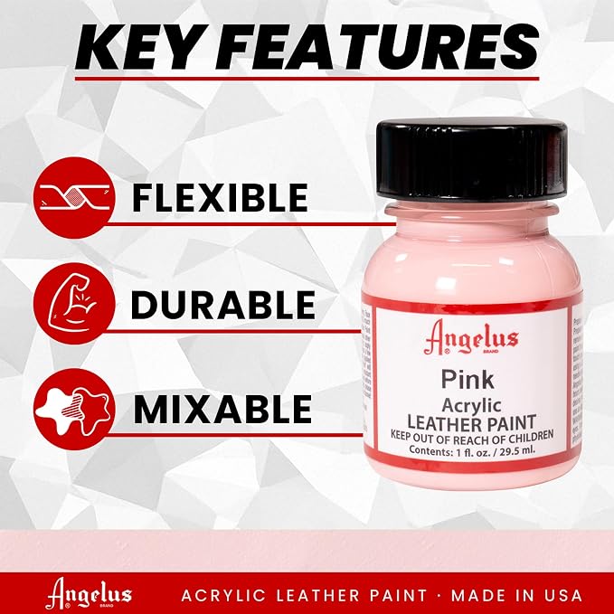 Angelus Acrylic Leather Paint, 1 Fl Oz (Pack of 1), Pink