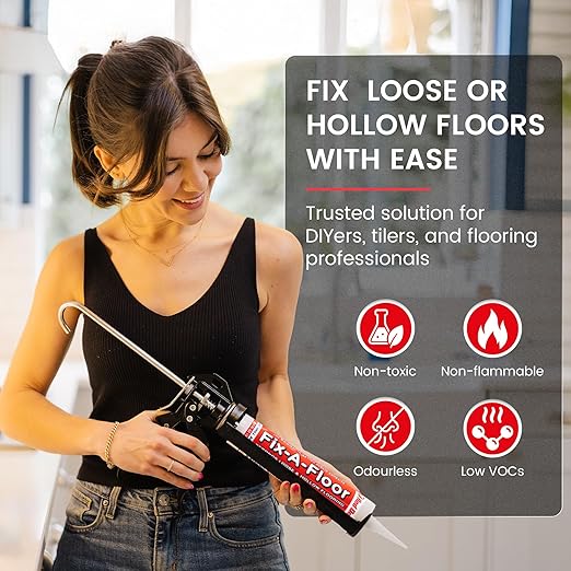 The Original Fix-A-Floor Loose Tile Repair Adhesive - Tile, Porcelain, Ceramic, Marble, Stone & Wood. Custom Tip for All Grout Sizes. Pack of 12 *for Best Results Use The Proven Power of a Caulk Gun*