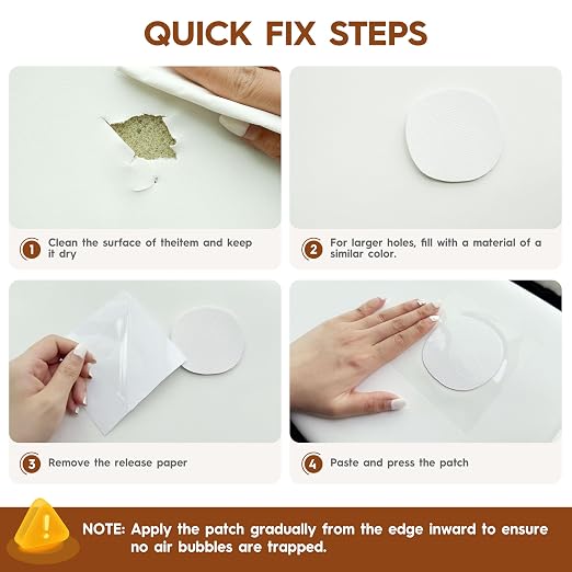Transparent Leather Repair Patches, 5.5" x 8", 6 Sheets, Self-Adhesive Leather Repair Kit for Furniture, Sofas, Car Seats, Office Chairs and Vinyl Repair.（Transparent）