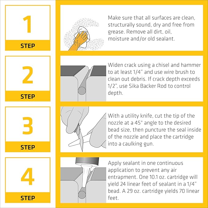 SIKA Sikaflex Self Leveling Sealant, Sandstone, 29 fl oz fL, Polyurethane, Sealing Horizontal Expansion Joints in Concrete, Accelerated Curing, Self-Leveling, Durable
