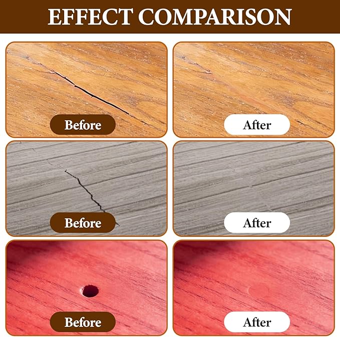 Wood Filler Sticks, 16 Colors Wax Filler Touch Up Pen, Wood Repair Crayons to Fix Scratches, Scuffs, Cracks, Stains and Holes on Hardwood Floors, Furniture, Cabinets, Tables, Doors