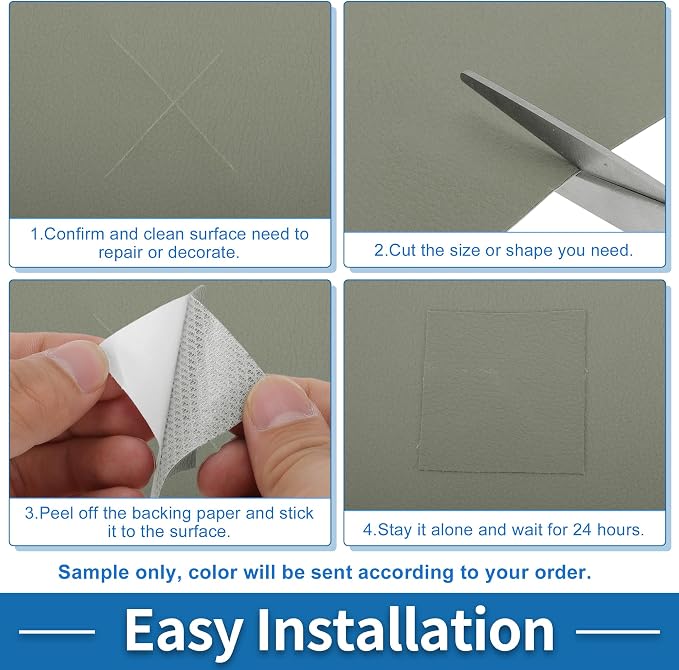 Self Adhesive Leather Repair Patch Strong Stickiness 39"x11.8" Leather Repair Tape PVC Faux Leather Gray 1 Pcs