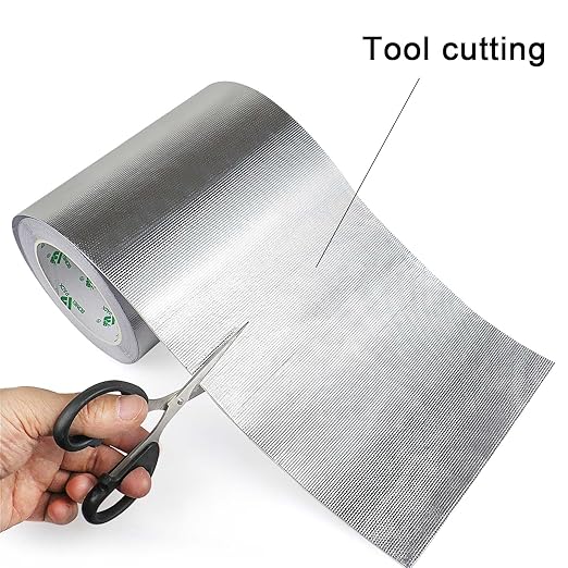 BOMEI PACK Adhesive Aluminum Foil Heat Shield Tape 1Pack 7inch x 66ft Barrier Fiberglass Thermal Insulation Reflective Material High Temp Protectionn