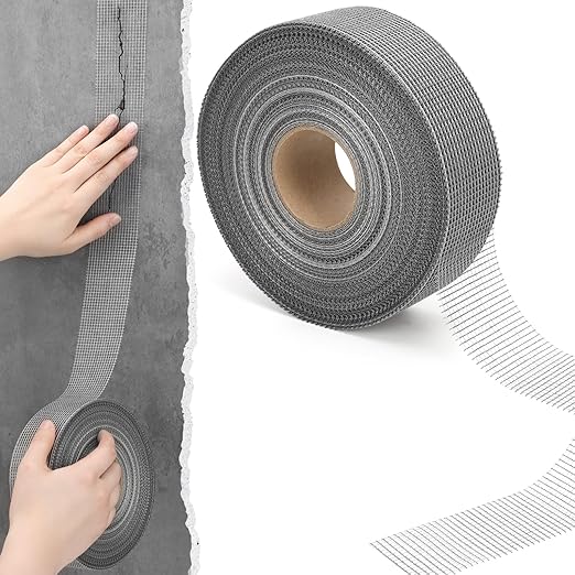 350 ft x 2 Inch Cement Board Joint Tape Self Adhesive Durable Gray Fiberglass Mesh Drywall Mesh Repair Tape for Cement Board Joints Repairing, Sealing and Strengthening