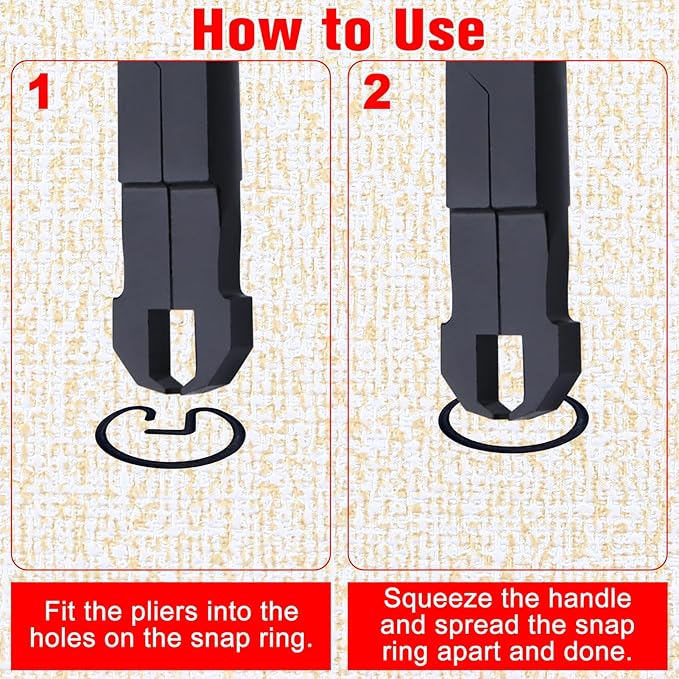 Straight U-Joint Snap Ring Pliers Push Pin Removal Pliers for Automotive and Medium Duty Trucks, Cars, Equipment, and ATV/UTV, Push Pin Pliers for use with Class 1-5 Vehicles