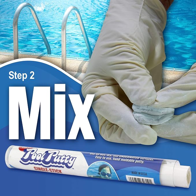 Single-Stick 2 oz | Pool & Spa Repair | Easy for Anyone to DIY | Works Underwater or Above | Fix Cracks Leaks in Concrete, Fiberglass & Other Surfaces | by Atlas Minerals