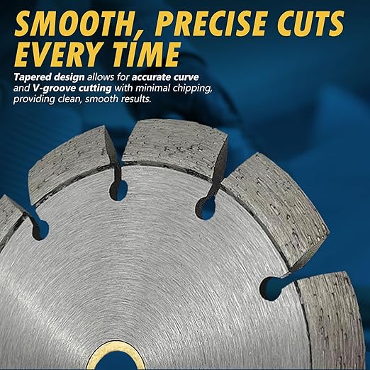 6" Crack Chaser Blade for Cured Concrete, Asphalt Repair or Joint Widen, 0.25" Width, 7/8"-5/8" Non-Threaded Arbor