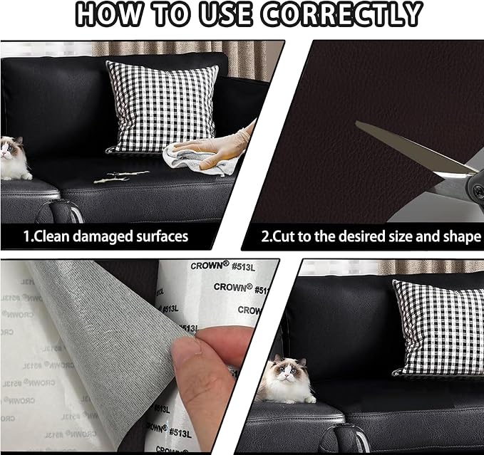 Leather Repair Tape,3.9 x 63 Inches Self Adhesive Repair Patch,Vinyl Leather Repair Kit for Furniture,Couches,Car Seats,Sofas,Office Chairs,Coffee