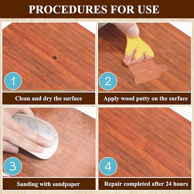 Wadities Walnut Wood Filler, Walnut Wood Putty, Paintable Stainable Wood Repair Putty, 9.87 Ounce Wood Furniture Repair kit, Quickly Repair Wood Cracks and Holes on Wooden Floor Furniture (Walnut)