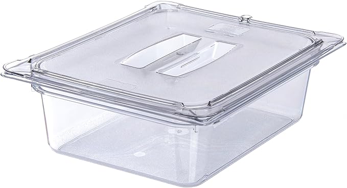 Carlisle FoodService Products Storplus 1/2-Size Food Pan Lid for Catering, Buffets, and Restaurants, Polycarbonate, 12.75 x 10.38 Inches, Clear