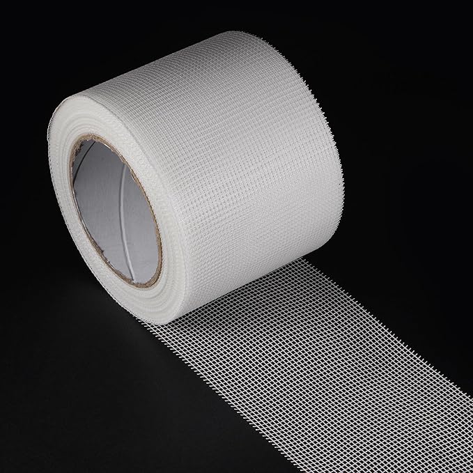 uxcell Drywall Joint Tape Self-Adhesive Fiberglass 4-inch x 98-feet Repair Patch Wall Hole Crack Mesh Size 2mm