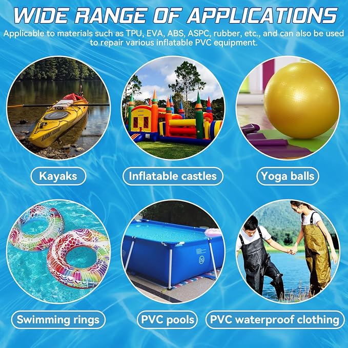 4 in x 7 ft High-Viscosity Clear TPU Pool Repair Kit, Underwater Inflatable Patch Repair Kit, Self-Adhesive Pool Liner Patch for In-ground & Above Ground Pools, Inflatable Hot Tubs & Floats