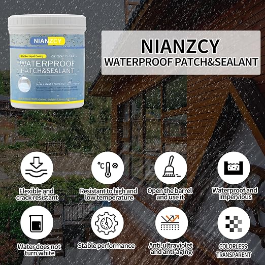 Liquid Waterproof Sealant - Invisible Waterproof Agent - Transparent Repairing Leak Adhesive, Indoor & Outdoor (17.6 OZ)