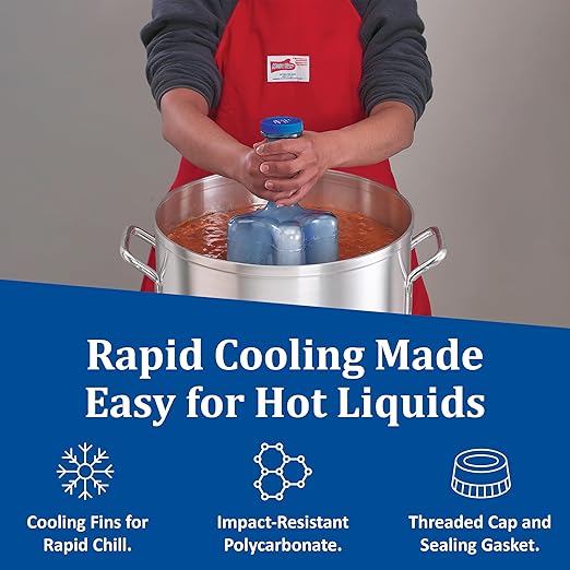 San Jamar Rapi-Kool Cold Paddle – Ice Wand for Cooling Soups and Hot Liquids in Restaurants and Kitchens, Durable Polycarbonate Design with Integrated Cooling Fins, 64 Ounces (Set of 2)