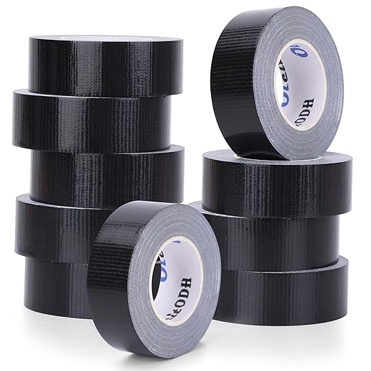 10 Pack Mini Black Duct Tape, 1" X 150 Yards Travel Size Duct Tape, Pocket Size Heavy Duty Waterproof No Residue Tear by Hand, Multi-Use for Indoor & Outdoor Repairs, travel camping DIY projects
