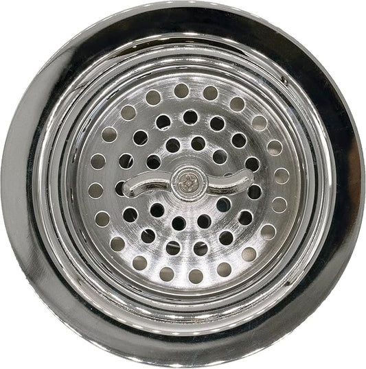Westbrass Wing Nut Style Large Kitchen Sink Basket Strainer, Polished Nickel, D213-05