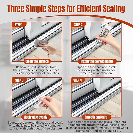 Gray Caulk, No Shrinkage or Cracking, Waterproof Gray Silicone Caulk for Bathroom, Kitchen, Shower, Bathtub, Toilet, Sink, Window and Door, with Masking Tape, 100ml