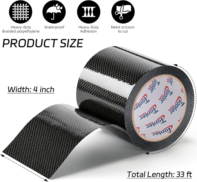 RV Underbelly Tape, Waterproof Flexible Permanent Sealing Adhesive Patch, Heavy Duty Tear Repair Tape for Mobile Home, Camper and Travel Trailer（4" x 33' ）