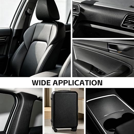 Carbon Fiber Texture PU Faux Leather Repair Tape, Self-Adhesive Patch Kit for Car Seats, Automotive Interior, Gaming Chairs, Office Chairs & Furniture, Waterproof Stick-on Roll (Black, 3.15 x 59in)