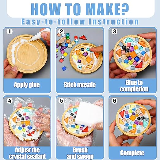 Mosaic Crystal Grout, Mosaics Tile Tools, Mosaic Tile Accessories – Essential for Handmade Grouting and Perfect for DIY Craft Projects (Translucent, 8.8oz)