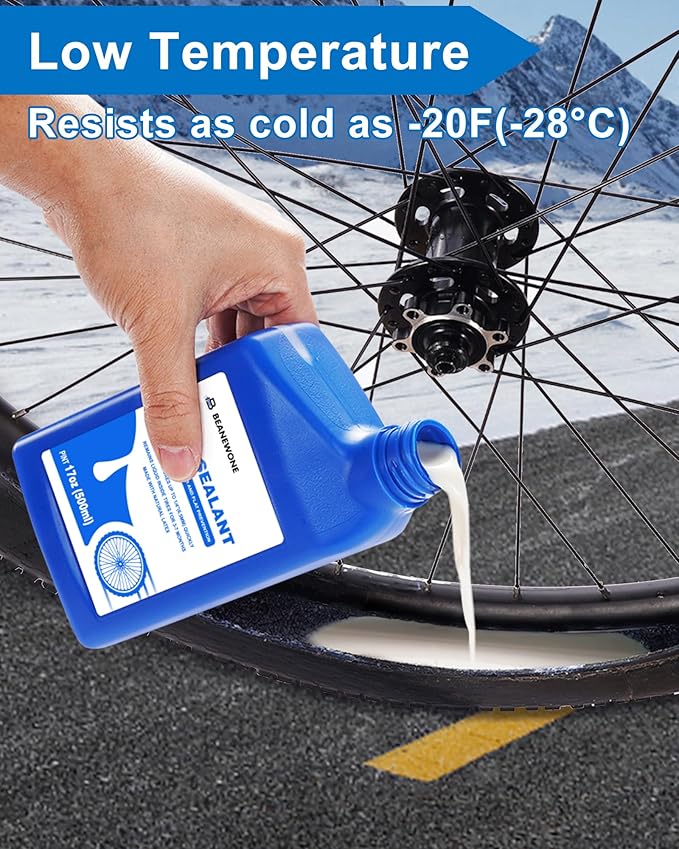 Tubeless Tire Sealant, Tubeless Bike Sealant - 2oz per Bottle, Long-Lasting for MTB, No Tubes and Tubeless Tires. No Tire Removal, Directly Refills in Under 30s