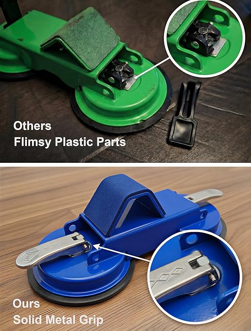 PlayMoon Floor Gap Fixer Tool, Heavy Duty Dual Suction Cup Floor Gap Repair Tool with Metal Levers for Laminate Flooring Engineered Hardwood and Vinyl Plank