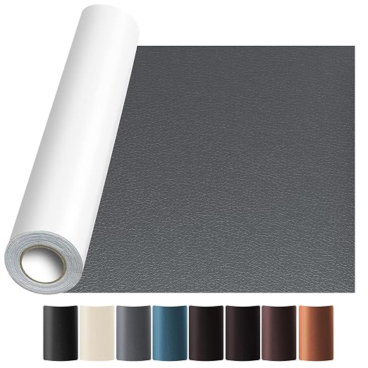 JuCheng Leather Repair Kit -Leather Repair Patch Self-Adhesive Waterproof Patch & Glue for Furniture, Car Seats, Sofa, Couch, Vinyl - Instant Fix for Tears & Scratches (Grey, 3.5X79 inch)