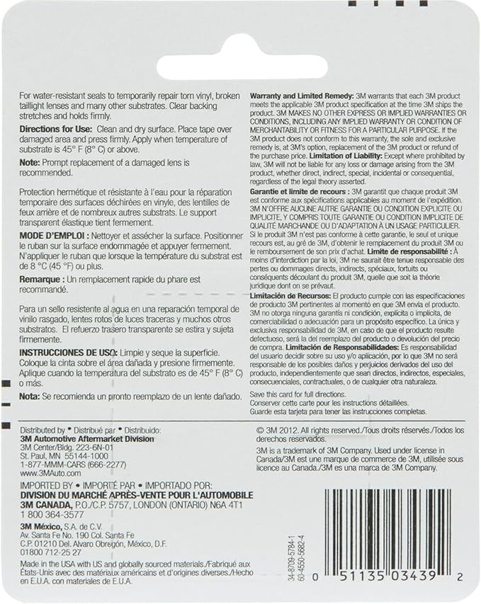 3M Clear Repair Tape, 03439, 1-1/2 in x 115 in