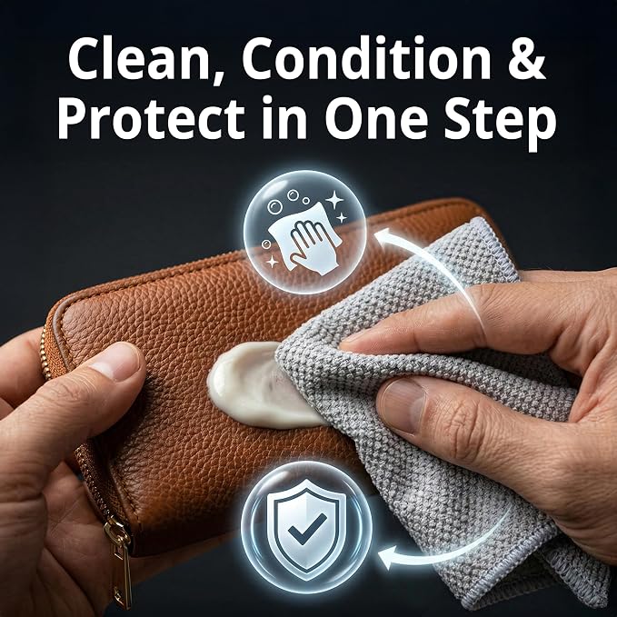 Leather Hero 2-in-1 Purse Cleaner & Conditioner – Leather Cream for Handbags, Designer Bags, Faux & Saffiano Leather – Non-Greasy, Won’t Darken, Safe for Purses, Jackets & More