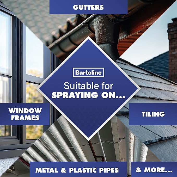 Bartoline Leak Sealer Spray, Black, 13.5 oz [3 Pack] - Instant Waterproof Sealant for Pipes, Gutters, Roofs, Cracks & More Weatherproof, Durable & Overpaintable - 400 ml