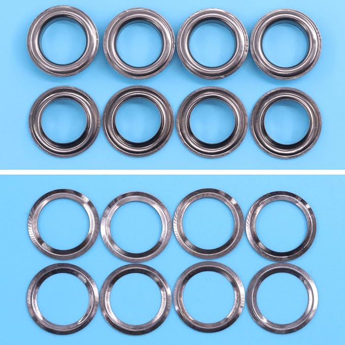 Glarks 124Pcs 1/2 Inch Gun-Black Grommets Eyelets with Tool Sets, 120Pcs Grommets Eyelets with 4Pcs Installation Tools for Fabric, Canvas, Curtain, Clothing, Leather Repair and Decoration