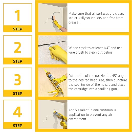 SIKA - Sealant - Sikaflex Concrete Fix - Limestone - Elastic sealant for Cracks and Joints - Paintable Polyurethane - 10.1 fl oz