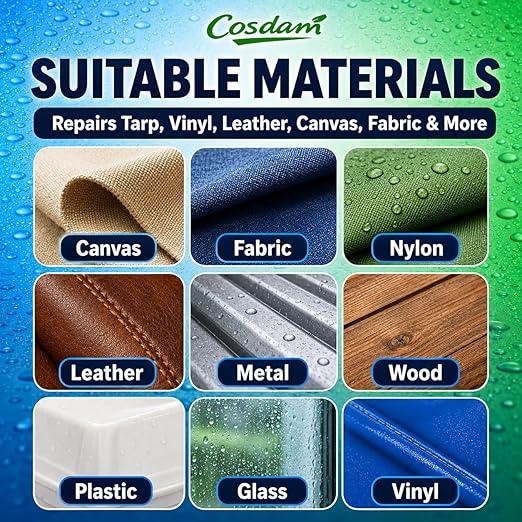 Clear Heavy - Duty Waterproof Vinyl Repair Tape (30ft x 5") for Fabric Boat Covers, Canvas Tents, Pop - Up Campers, RV Awnings, Tarps, Canopies and Sails (Clear)