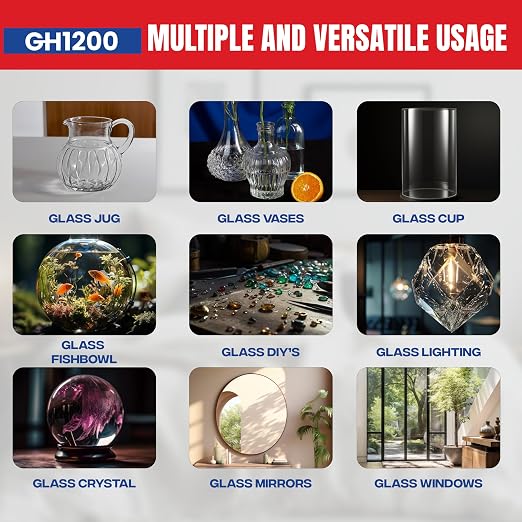 GH1200 Glass Glue Clear Repair Heavy Duty (5g x 5 PCs) Stain & Spot Free, with Fast Setting, Super Glue for Glass, Bowls, Articrafts, Crystals & More