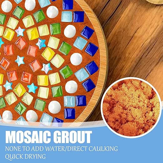 Mosaic Crystal Grout, Mosaics Tile Tools, Mosaic Tile Accessories – Essential for Handmade Grouting and Perfect for DIY Craft Projects (Orange Red, 4.5oz)