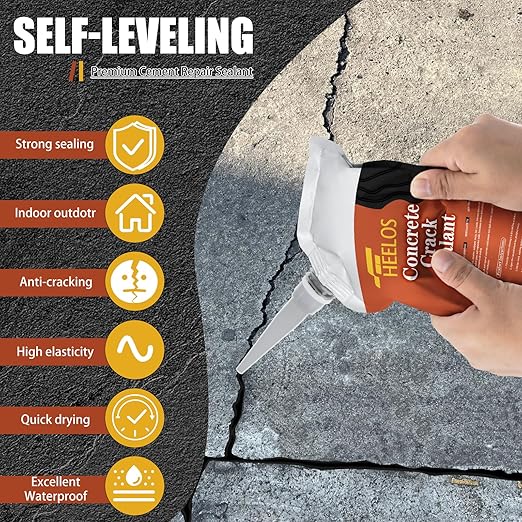 Asphalt Crack Filler, 6Pack High Elasticity Driveway Crack Filler, Self Leveling Waterproof Asphalt Sealant for Driveway, Walkway, Road, Blacktop Joint Filler, Flexible Concrete Sealer(Black)